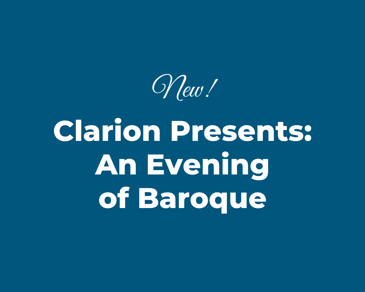 Clarion Concerts Presents: An Evening of Baroque