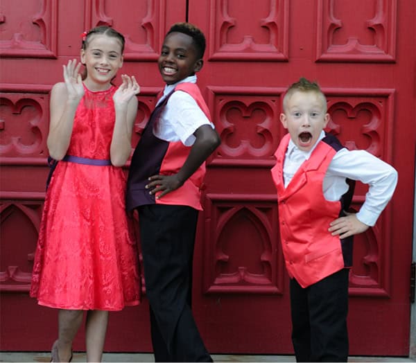 Kids having fun at a wedding